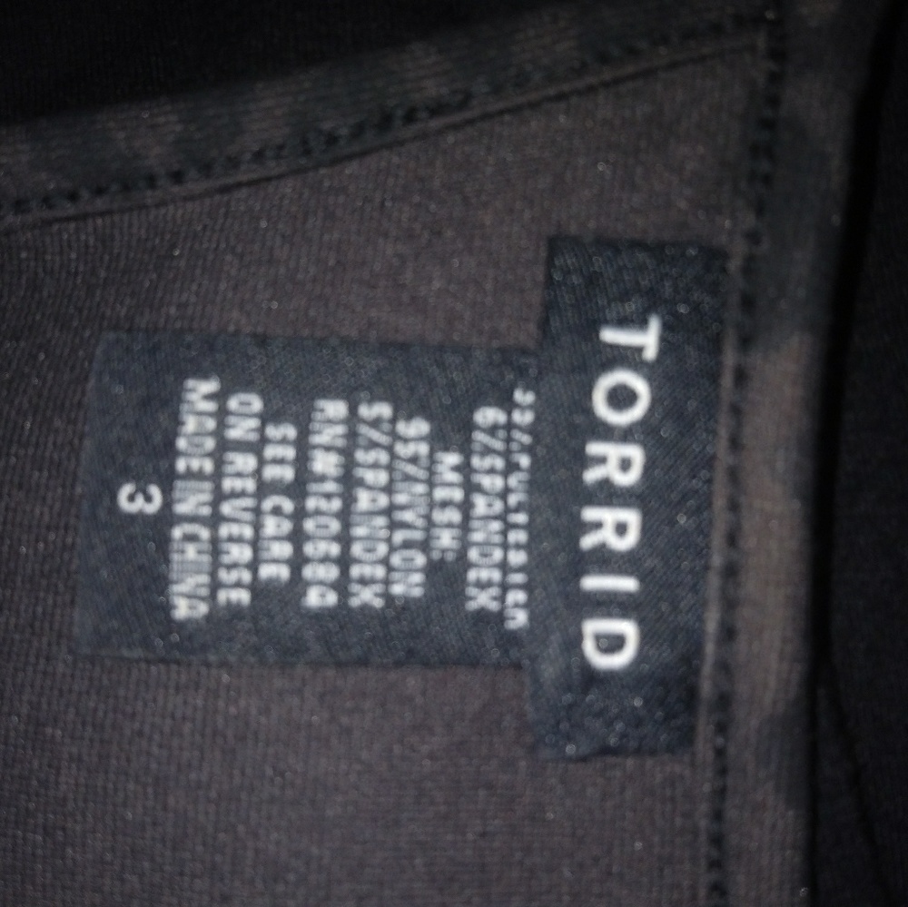 TORRID 3X Black Brown Sweetheart Peplum Top - Picture 4 of 4